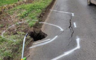 The sinkhole on the B3134.