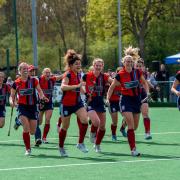 Hampstead & Westminster celebrate. Image: Graeme Wilcockson/England Hockey