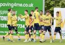 Oxford United celebrate against Exeter City