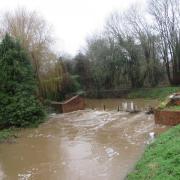 Heavy rain led to rising river levels at Wem Mill on Sunday night. Picture by Oliver Rchardson.