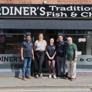 Vic Woodhouse (right) with Gary Gardiner and his staff.