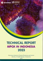 Cover of WHO and MoH publication titled Technical report Mpox in Indonesia 2023.