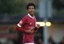 Samrai Gebrai won a second half penalty for Potters Bar Town. Picture: TGS PHOTO