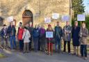 Villagers protested outside the church in 2018 when the Methodist Circuit first applied to turn it into a house