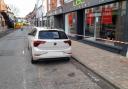 The Volkswagen remained parked in Malvern Road despite the road closure.