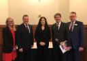 L to R: Jo Murphy and Dr Scott Andrews of Worcester Business School, Liz Barclay, UK Small Business Commissioner, Robin Walker MP, Robert Elliott, director of business engagement and policy at Herefordshire and Worcestershire Chamber of Commerce