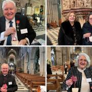 HONOUR: Clockwise from top left are Maundy Money recipients who met Queen Camilla: Bill Simpson, Sophie Dodds with daughter Sybille Lewis, Barbara Barratt and Rev Peter Davies