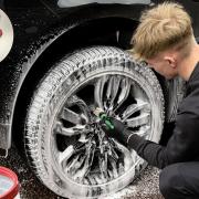 Worcester’s Tommy Brookes, pictured inset, is busy with his own car detailing firm