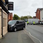 Two vehicles were involved in a crash on Lowesmoor Terrace this morning (Thursday) closing the road