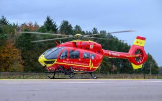 Midlands Air Ambulance lands near Worcester