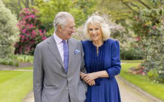 King Charles III and Queen Camilla, taken by portrait photographer Millie Pilkington, in Buckingham Palace Gardens on April 10, the day after their 19th wedding anniversary