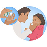 graphic: putting repellent on child