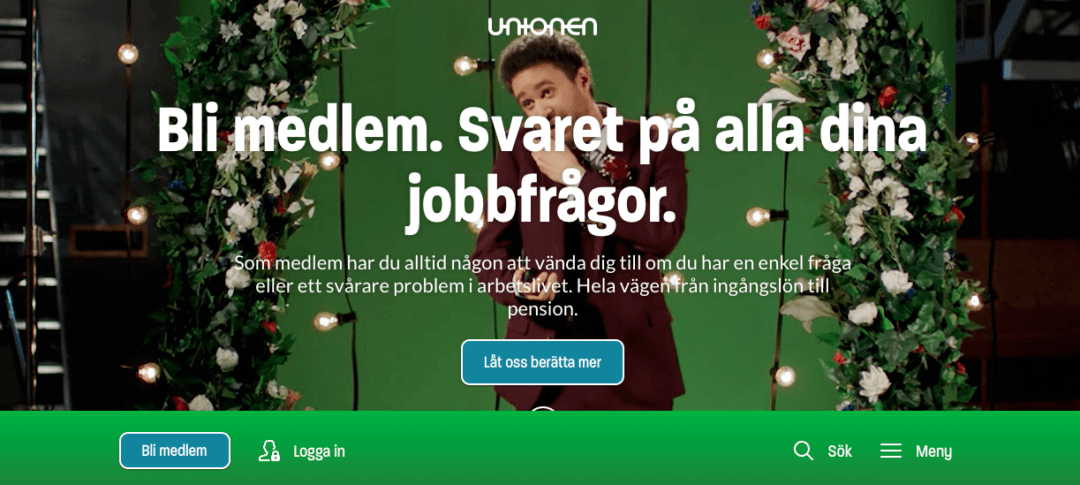 Unionen hemsida