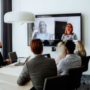 Workers in a video conference thumbnail