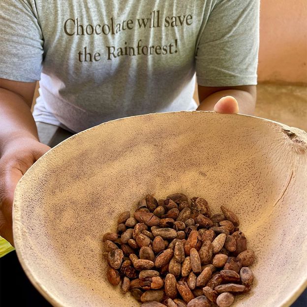 At Ixcacao, cacao seeds are sun-dried for two weeks, then roasted, shelled and finally winnowed (Credit: Maggie Downs)