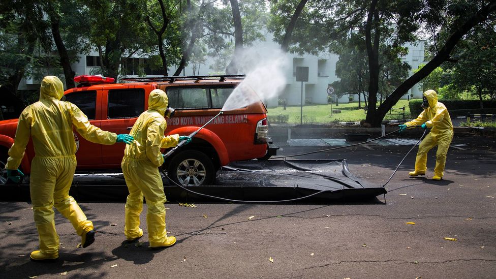 Flu containment drill in Indonesia (Credit: Getty Images)
