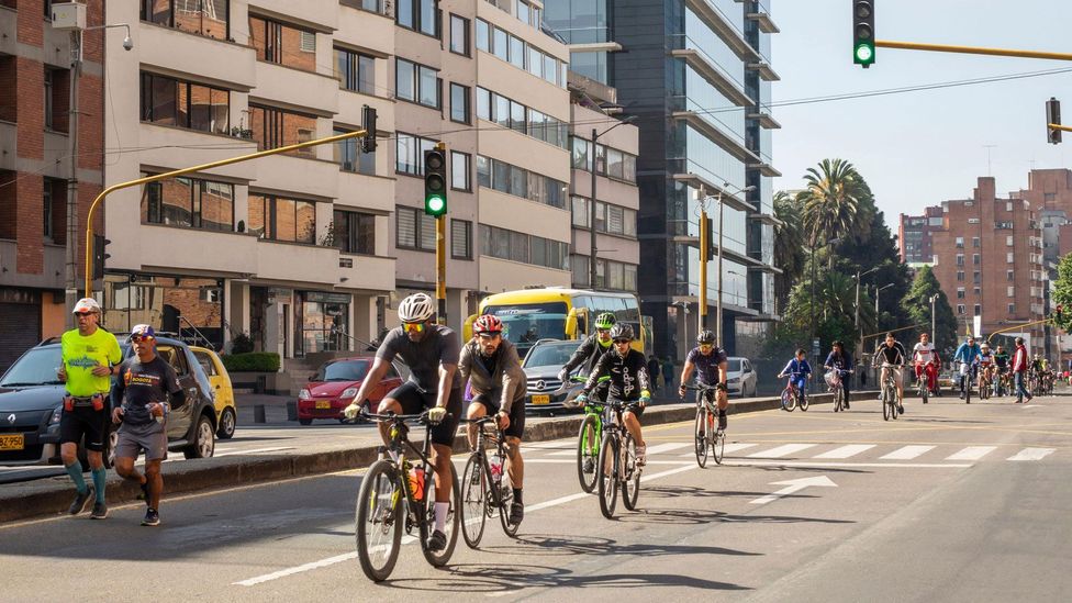 Bogota spawned a now-international movement called Ciclovía, in which 1.5 million people pedal across 128km (80 miles) of car-free streets each Sunday morning (Credit: Alamy)