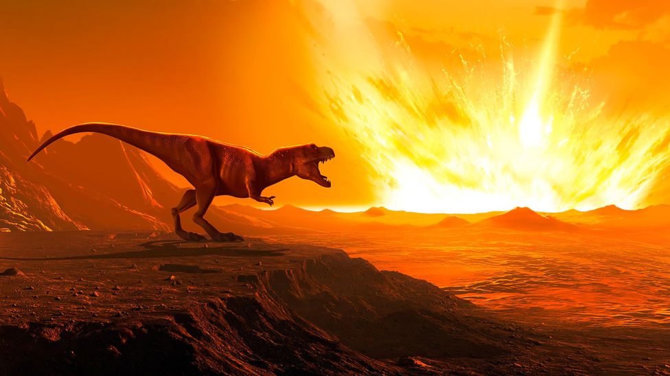 T Rex and asteroid impact (Credit: Mark Garlick/SPL/Getty Images)