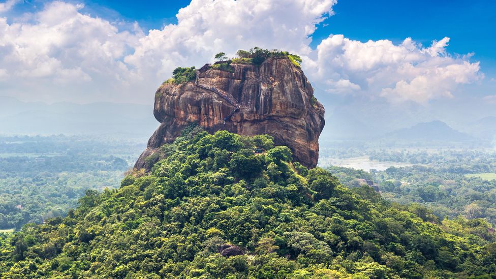 Lion Rock in Sigiriya on a sunny day, Sri Lanka
