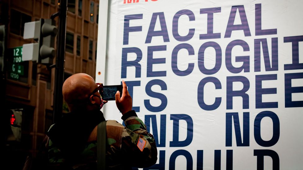 There has been significant push back from the public and campaigners over the use of facial recognition technology (Credit: Fight for the Future)
