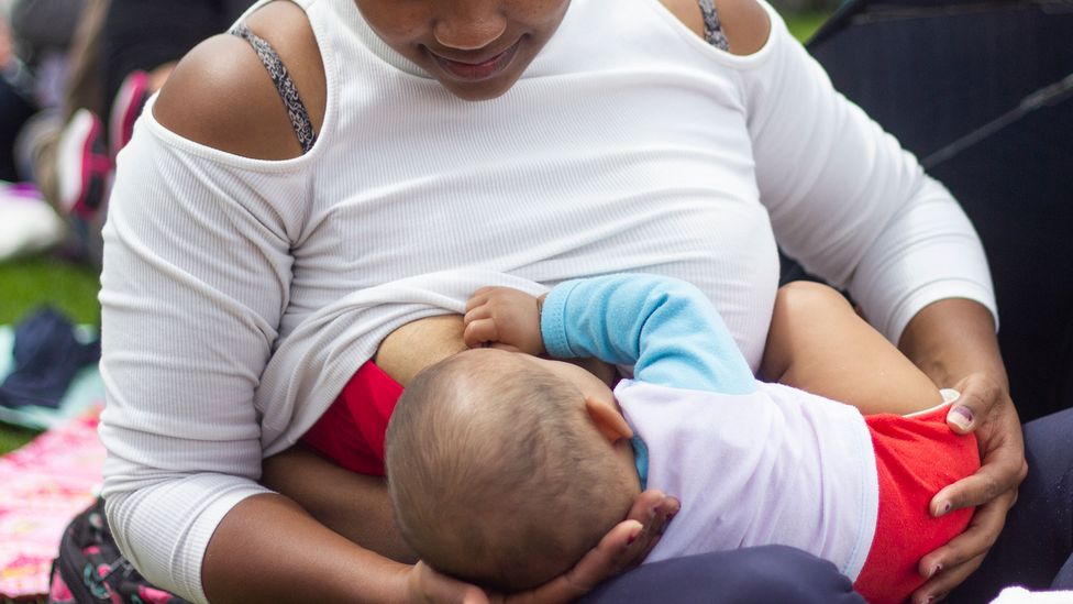 A mother breastfeeds her child during the "all for breastfeeding" festival in Bogota, Colombia (Credit: Daniel Garzon Herazo/NurPhoto via Getty Images)