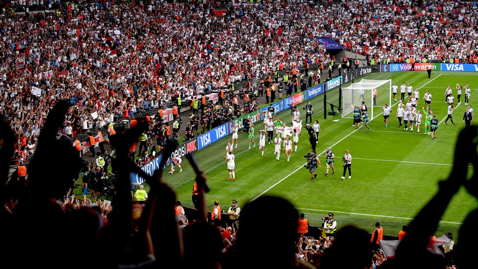 A green World Cup could see fans at their national stadiums like Wembley to watch the match digitally rather than flying (Credit: Michael Regan/Getty Images)