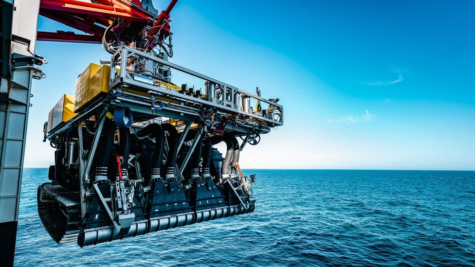 Machinery to collect polymetallic nodules from the ocean floor has been deployed in tests, but not yet commercially in the international seabed (Credit: The Metals Company)