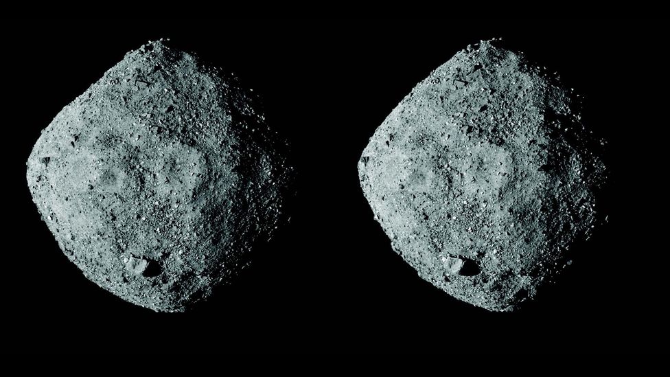 3D image of Bennu from Osiris-Rex mission (Credit: Brian May and Claudia Manzoni)
