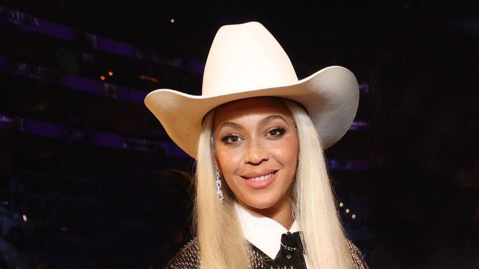 Beyonce in a cowboy hat at the 2024 Grammy Awards (Credit: Getty Images)